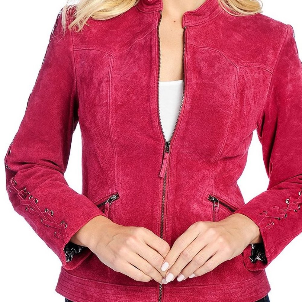 GENUINE SUEDE BOMBER MOTO JACKET LINED